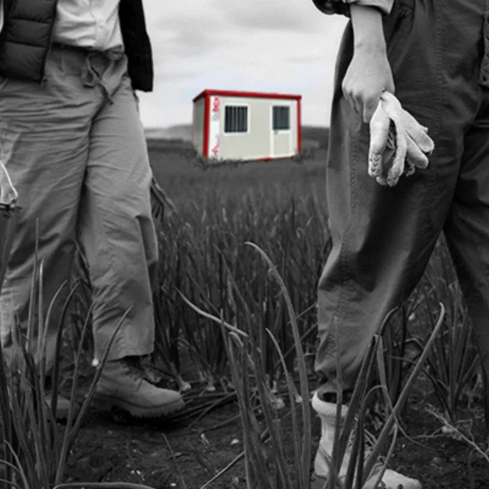 Monoblocco Bebox in un campo con operatori