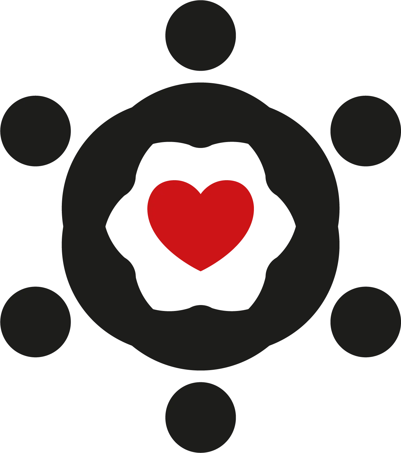 Persone unite attorno a un cuore, valori di CML Bedendo